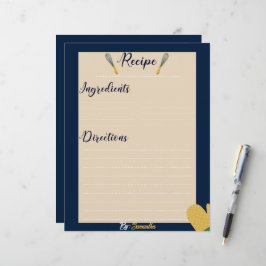 Aangepaste minimalistische blauw Culinair Recepten