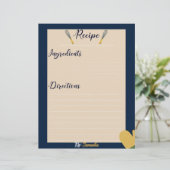 Aangepaste minimalistische blauw Culinair Recepten (Staand voorkant)