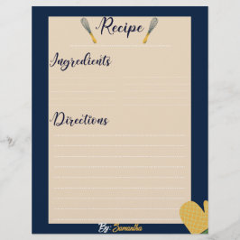 Aangepaste minimalistische blauw Culinair Recepten