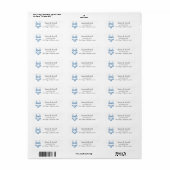 Aangepaste minimalistische blauwe bikinilijn langs etiket (Full Sheet)