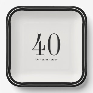 Aangepaste minimalistische borden, zwart en wit ve papieren bordje