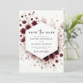 Aangepaste minimalistische Bourgondische bruiloft Save The Date (Staand voorkant)