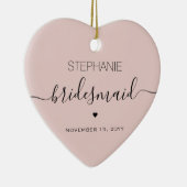 Aangepaste minimalistische bridesmaid keramisch ornament (Rechts)