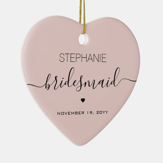 Aangepaste minimalistische bridesmaid keramisch ornament (Rechts)