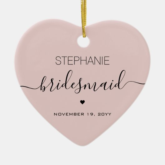 Aangepaste minimalistische bridesmaid keramisch ornament (Voorkant)