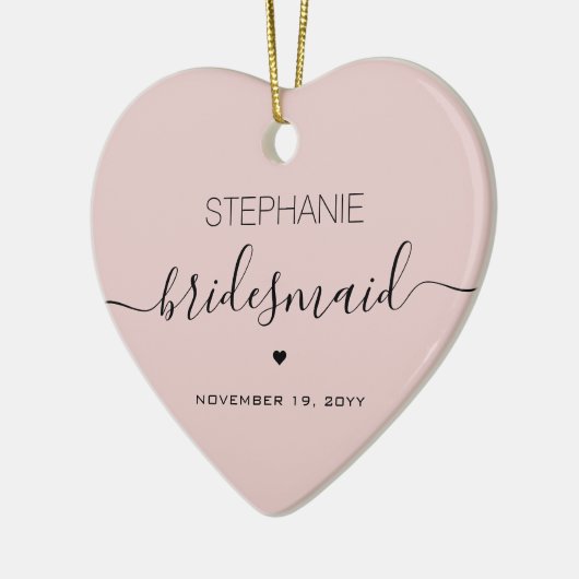 Aangepaste minimalistische bridesmaid keramisch ornament (Links)