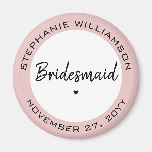 Aangepaste minimalistische bridesmaid persoonlijke magneet (Voorkant)