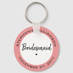 Aangepaste minimalistische bridesmaid persoonlijke sleutelhanger