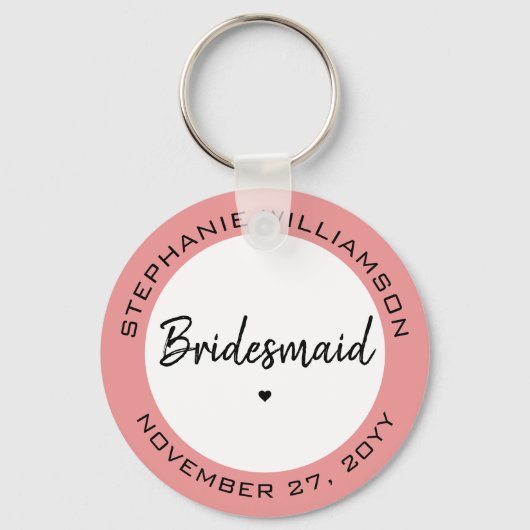Aangepaste minimalistische bridesmaid persoonlijke sleutelhanger (Voorkant)