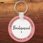 Aangepaste minimalistische bridesmaid persoonlijke sleutelhanger (Voorkant)
