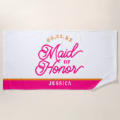 Aangepaste Minimalistische Bruidsmeis Siddende Str Strandlaken (Voorkant)