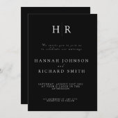 Aangepaste minimalistische bruiloft uitnodiging (Voorkant / Achterkant)