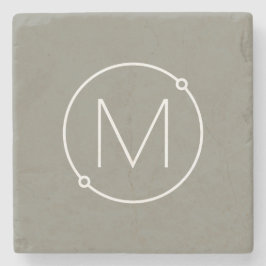 Aangepaste minimalistische cirkel modern monogram stenen onderzetter