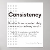 Aangepaste Minimalistische Consistentie Motivatiep Poster (Voorkant)