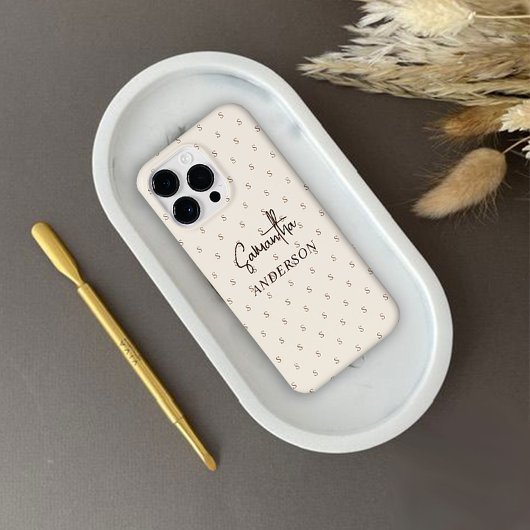 Aangepaste minimalistische crème Case-Mate iPhone case