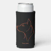 Aangepaste Minimalistische Dobermann  Seltzer Blikjeskoeler (Seltzer Voorkant)