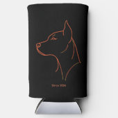 Aangepaste Minimalistische Dobermann  Seltzer Blikjeskoeler (Voorkant)