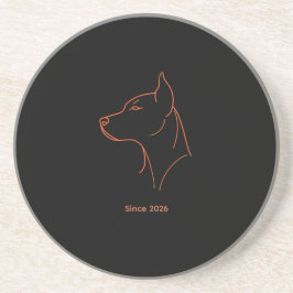 Aangepaste Minimalistische Dobermann  Zandsteen Onderzetter