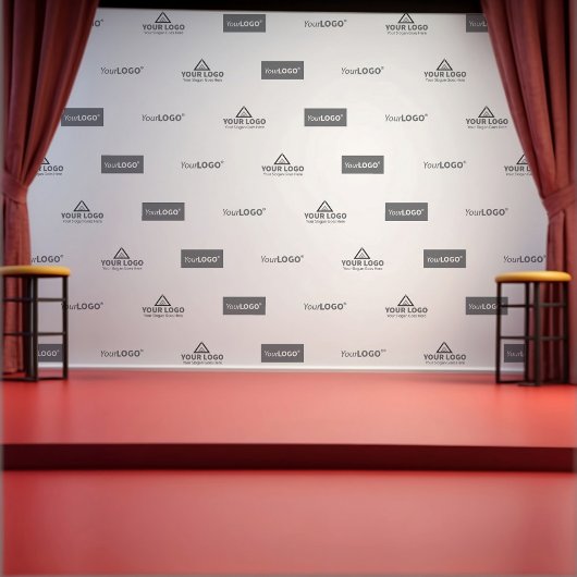 Aangepaste minimalistische drie Logo bedrijfsachte Wandkleed
