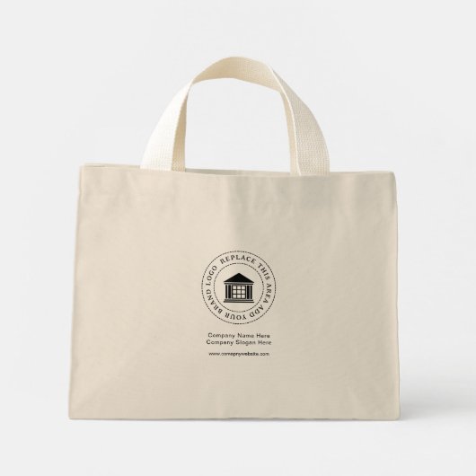 Aangepaste Minimalistische Eenvoudige Zakelijke Lo Mini Tote Bag (Achterkant)