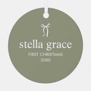 Aangepaste Minimalistische Eerste Kerstmis Baby El Metalen Ornament