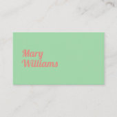 Aangepaste minimalistische effen groene as Visitek Visitekaartje (Voorkant)