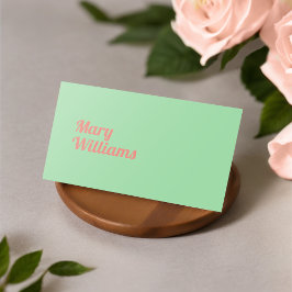 Aangepaste minimalistische effen groene as Visitek Visitekaartje