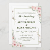 Aangepaste minimalistische elegante bruiloft uitno kaart (Voorkant / Achterkant)