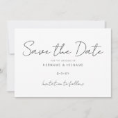 Aangepaste minimalistische elegante eenvoudige mod save the date (Voorkant)
