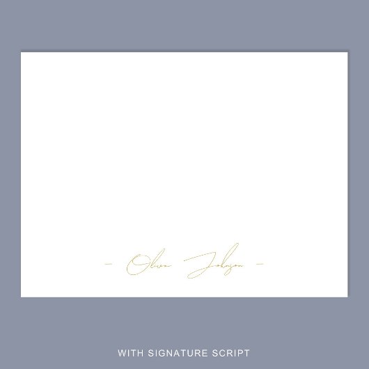 Aangepaste minimalistische elegante naam flat-note notitiekaartje