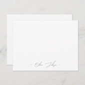 Aangepaste minimalistische elegante naam flat-note notitiekaartje (Voorkant / Achterkant)