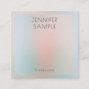 Aangepaste Minimalistische Elegante Pastelkleuren  Vierkante Visitekaartje