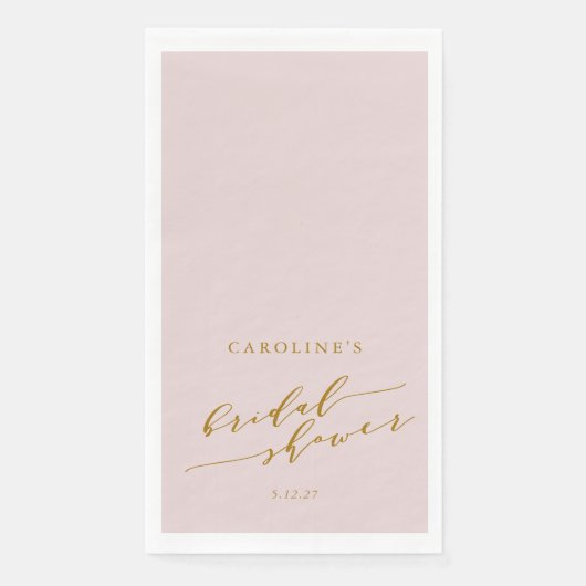 Aangepaste minimalistische elegante roze Vrijgezel Servet (Voorkant)