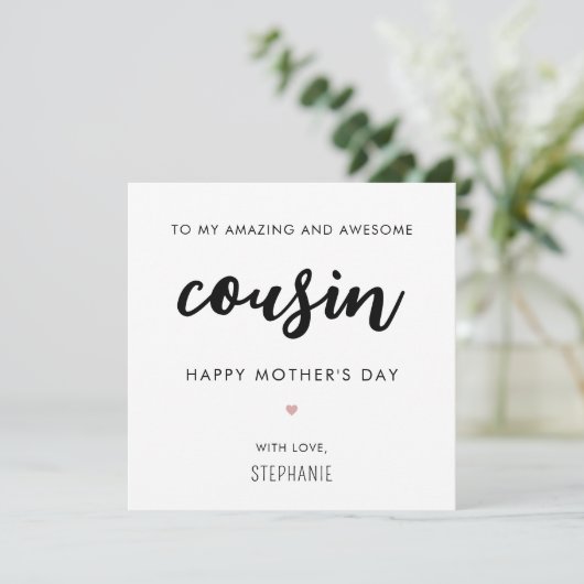 Aangepaste minimalistische en moderne neef Moederd Kaart (Staand voorkant)