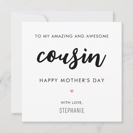 Aangepaste minimalistische en moderne neef Moederd Kaart (Voorkant)