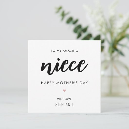 Aangepaste minimalistische en moderne nicht Moeder Kaart (Staand voorkant)