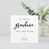 Aangepaste minimalistische en moderne oma Moederda Kaart (Staand voorkant)