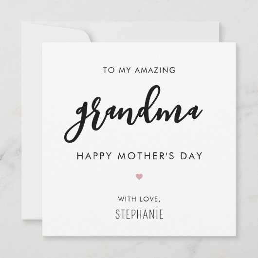 Aangepaste minimalistische en moderne oma Moederda Kaart (Voorkant)