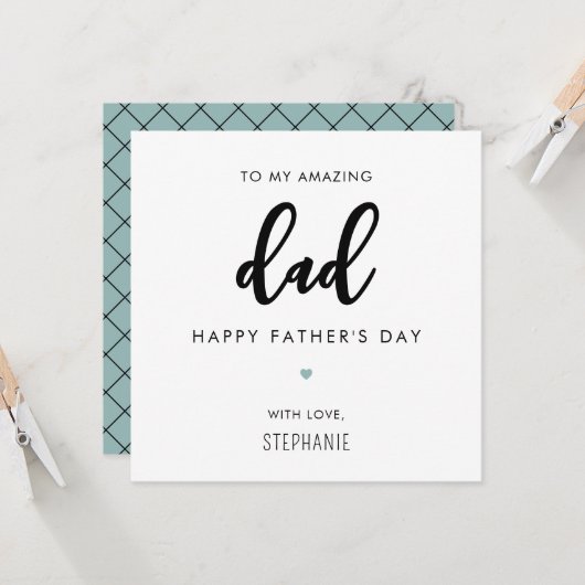 Aangepaste minimalistische en moderne vader Vaderd Kaart (Voorkant / Achterkant in situ)