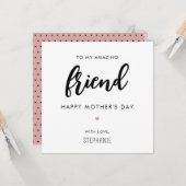 Aangepaste minimalistische en moderne vriend Moede Kaart (Voorkant / Achterkant in situ)