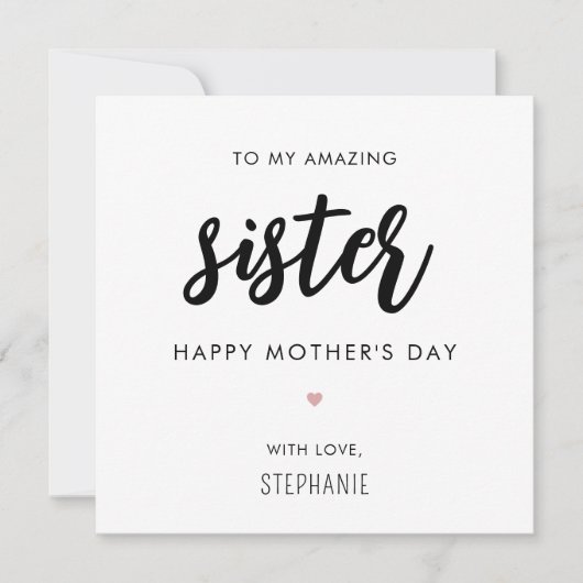 Aangepaste minimalistische en moderne zuster Moede Kaart (Voorkant)