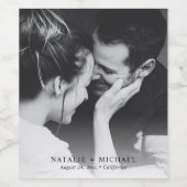 Aangepaste minimalistische foto van zwart-witbruil wijn etiket (Enkel label)