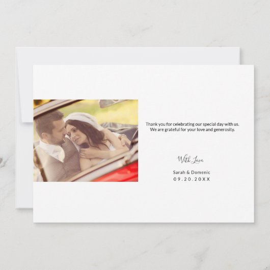 Aangepaste minimalistische foto's van het Manuscri Bedankkaart (Achterkant)