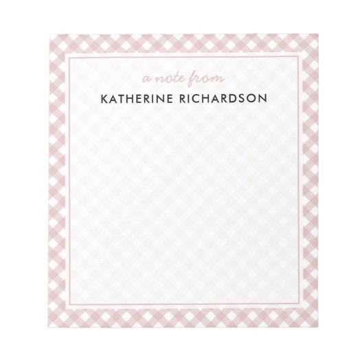 Aangepaste minimalistische gedempte roze schaduw g notitieblok (Voorkant)