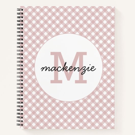 Aangepaste minimalistische gedempte roze schaduw g notitieboek (Voorkant)