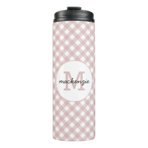 Aangepaste minimalistische gedempte roze schaduw g thermosbeker