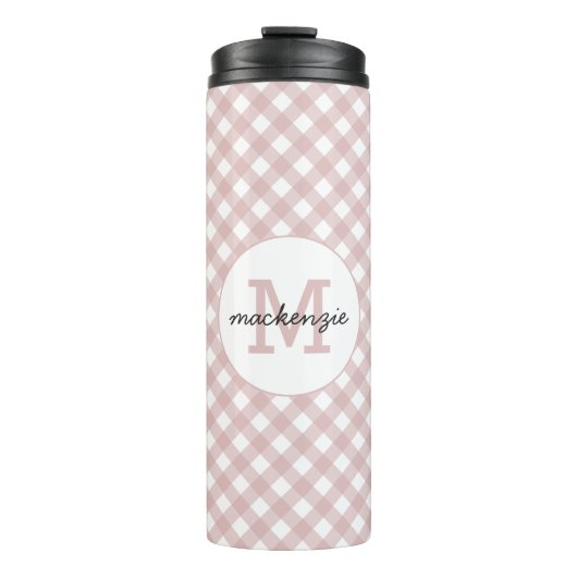 Aangepaste minimalistische gedempte roze schaduw g thermosbeker (Voorkant)