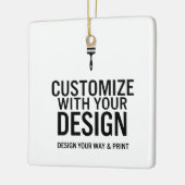 Aangepaste Minimalistische Gepersonaliseerde Bedri Keramisch Ornament (Links)