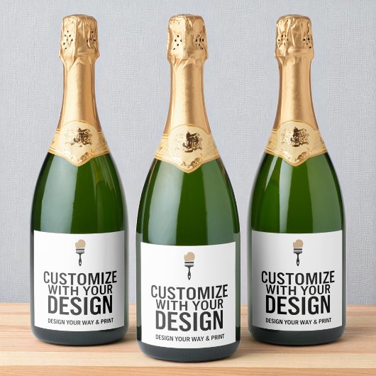 Aangepaste Minimalistische Gepersonaliseerde Bedri Sparkling Wijnetiket