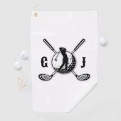 Aangepaste minimalistische golf monogram ontwerp golfhanddoek (Insitu)